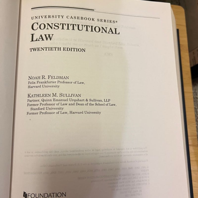 Constitutional Law (Twentieth Edition)