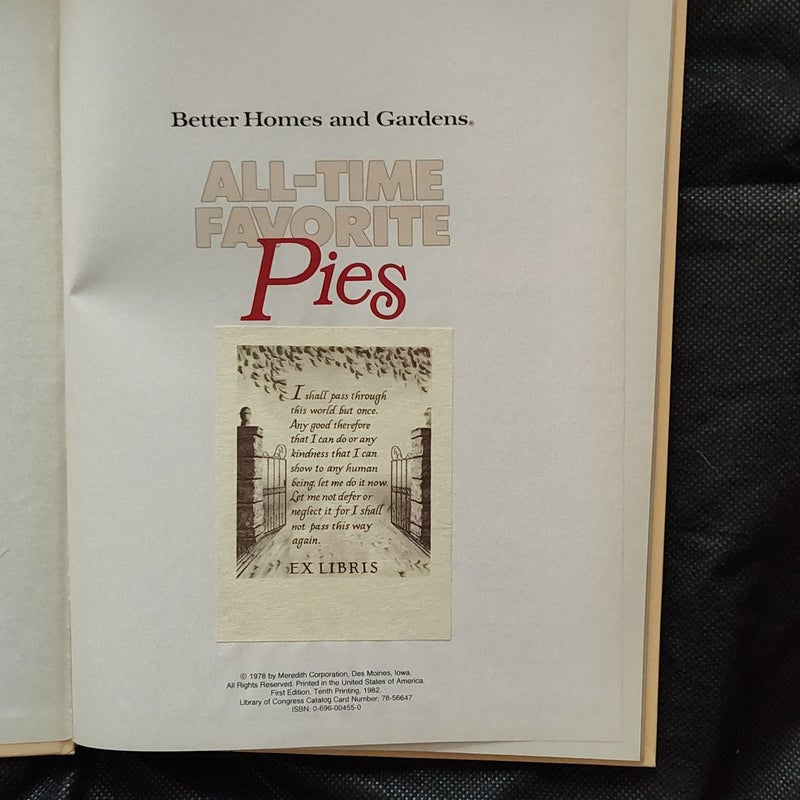 Better Homes and Gardens All-Time Favorite Pies 1979