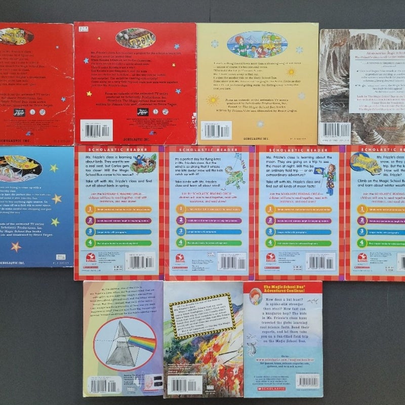 THE MAGIC SCHOOL BUS LOT OF 12 VINTAGE PBS TV 1990s SCHOLASTIC CHAPTER BOOKS RE