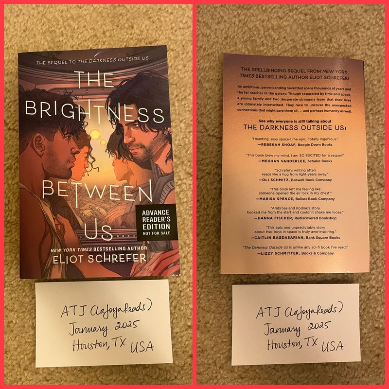 FREE SHIPPING The Darkness Outside Us (Dazzling Bookish Shop) + The Brightness Between Us ARC