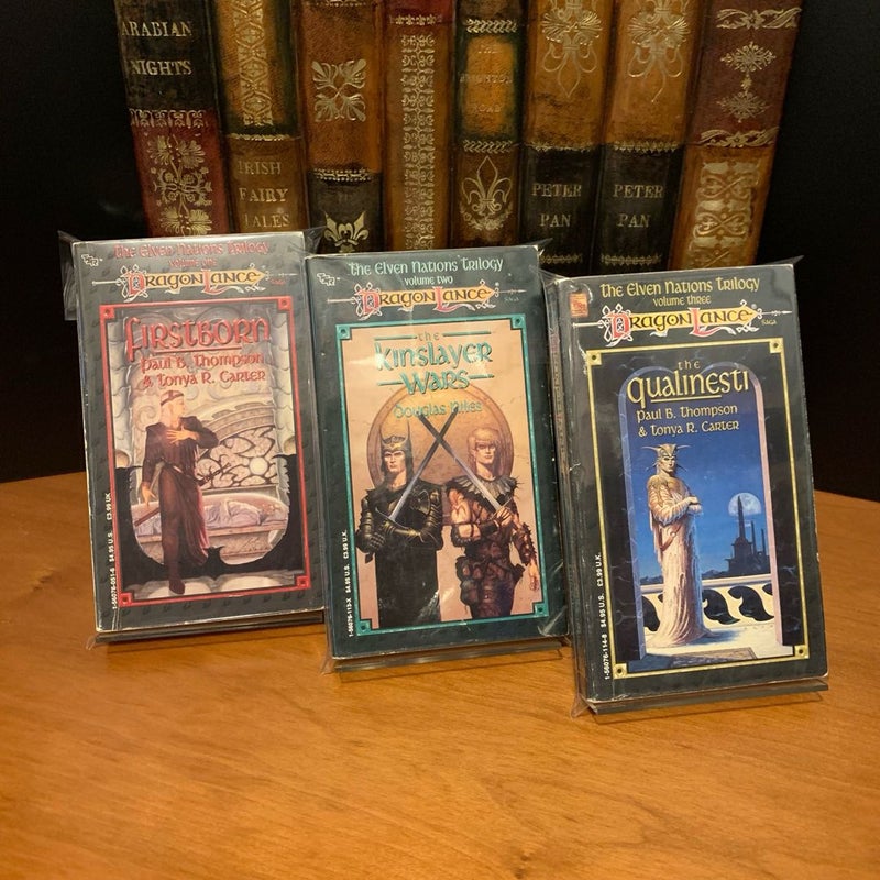 Vintage 1991 First Edition DragonLance: Complete Elven Nations Trilogy Set: Firstborn, The Kinslayer Wars, The Qualinesti