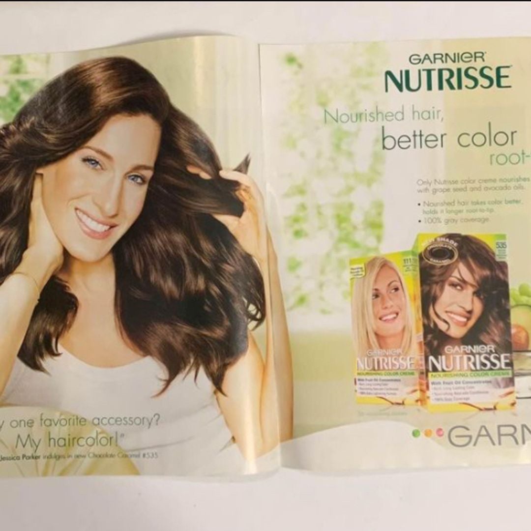 Sarah Jessica Parker Garnier Nutrisse (2) Page Magazine Ad by Sarah ...