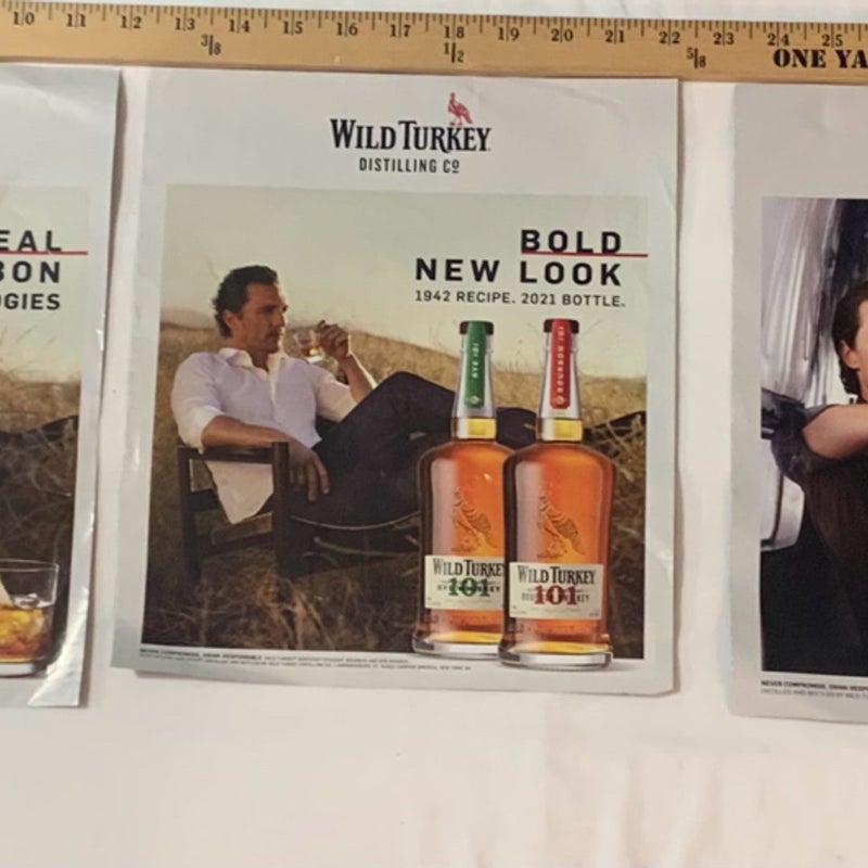 Wild Turkey “Matthew McConaughey” Magazine Ads (3) Total Ads 
