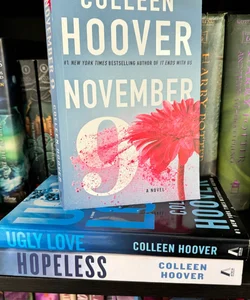 3 Colleen Hoover Book Bundle- Ugly Love, November 9, Hopeless- Good Conditions