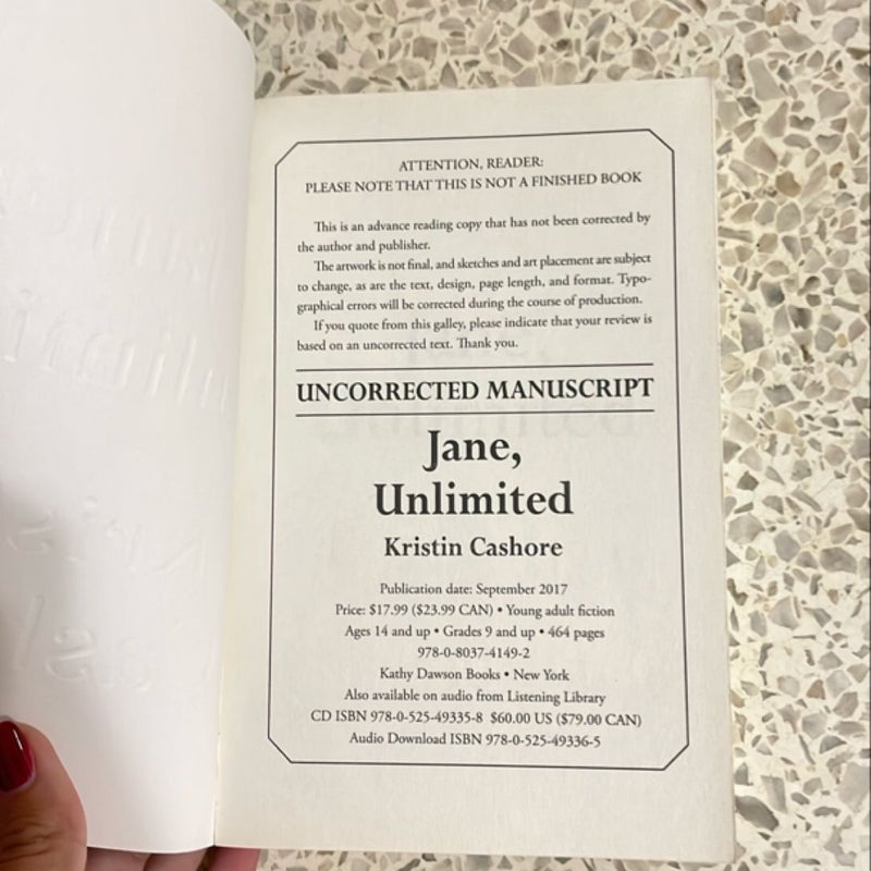 Jane, Unlimited ARC