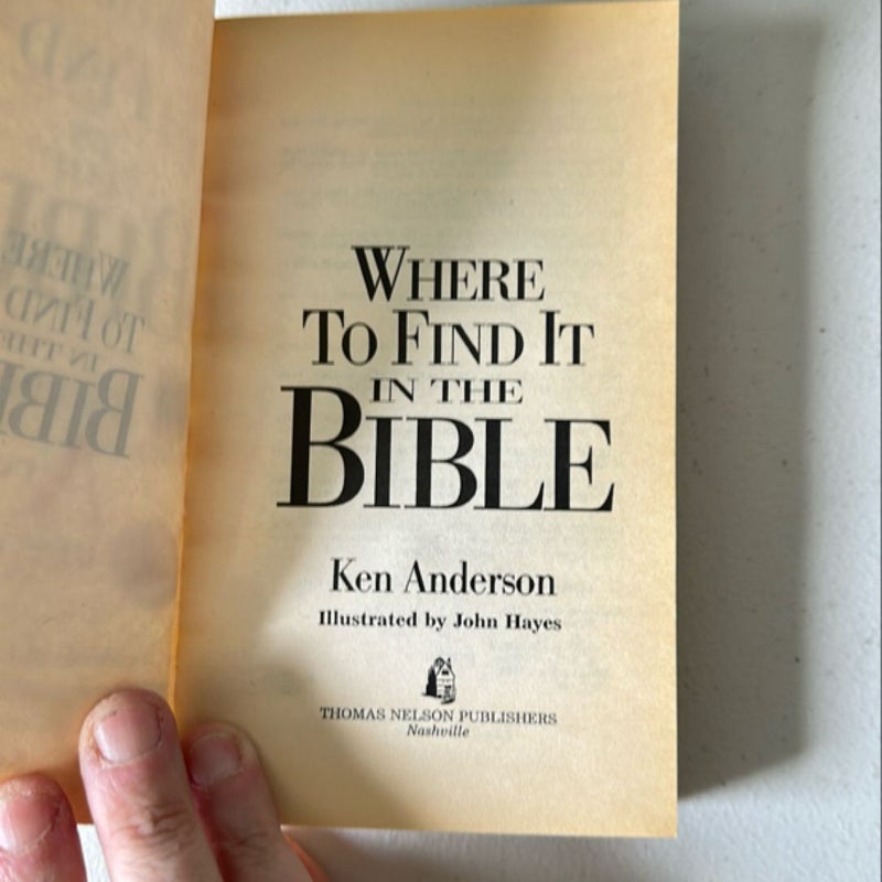 Where to find it in the Bible