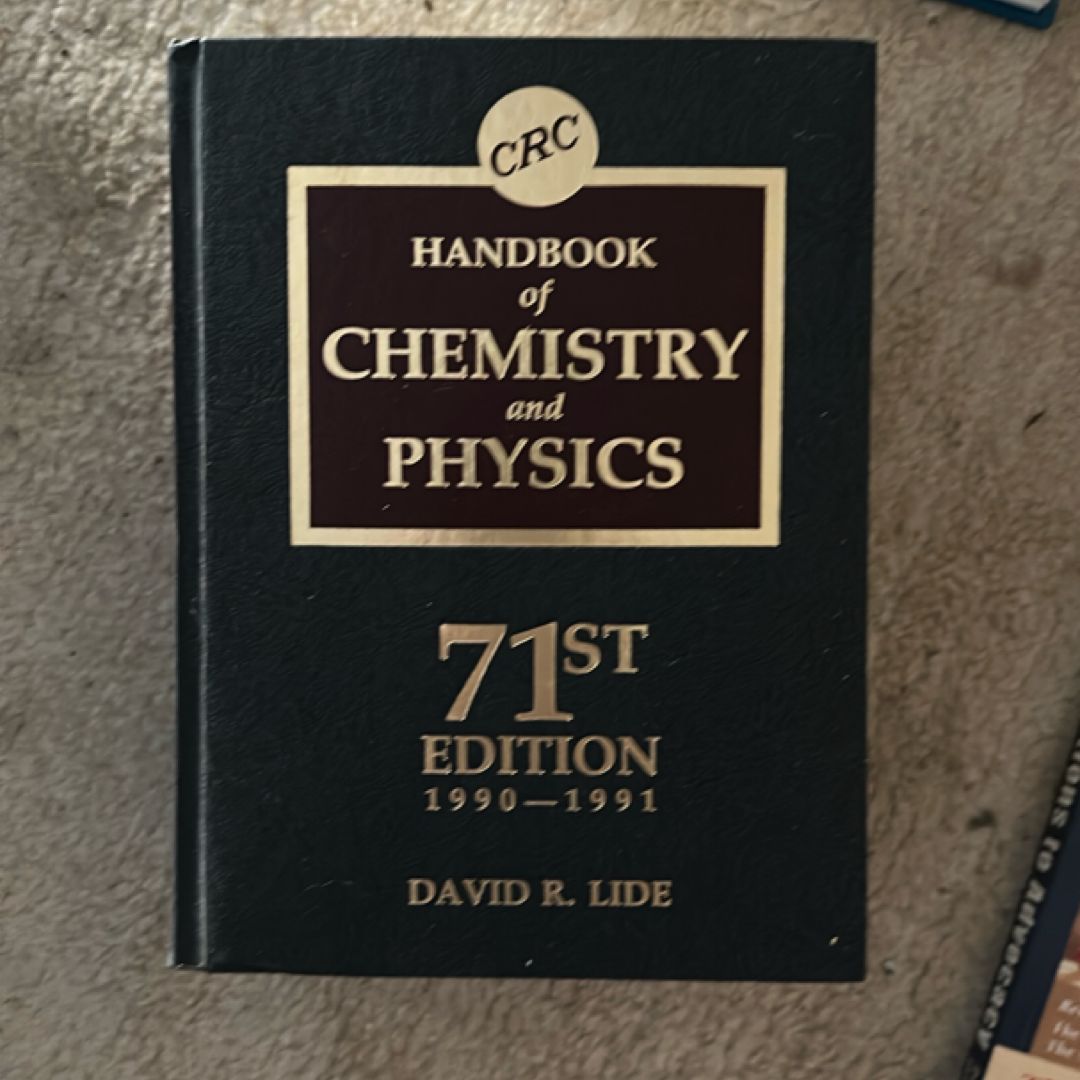 CRC Handbook of Chemistry and Physics