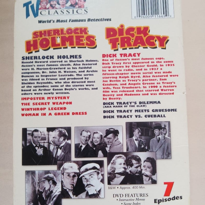 Sherlock Holmes and Dick Tracy dual DVD 