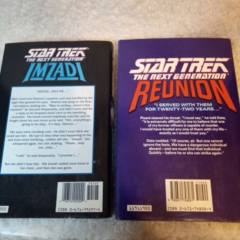 Star Trek The Next Generation Reunion & Imzadi 2 Book Bundle