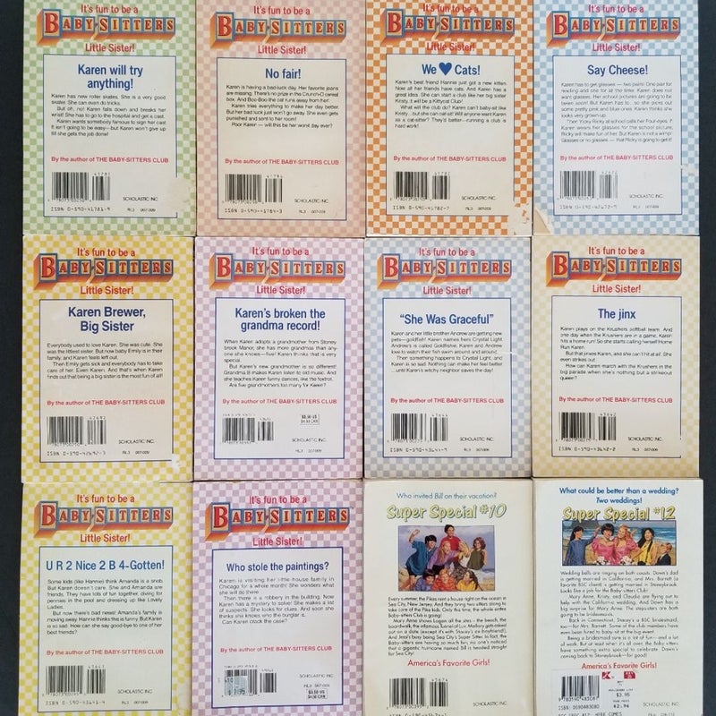 VINTAGE 1980s SET OF 12 THE BABYSITTERS CLUB BOOKS CHECKED COVERS & SPECIAL ED.