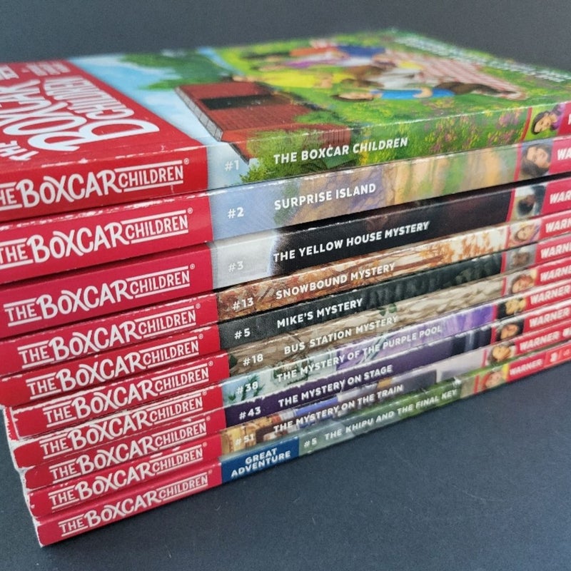 THE BOXCAR CHILDREN LOT OF 10 VINTAGE BOOKS GERTRUDE CHANDLER WARNER & SPEC. ED.