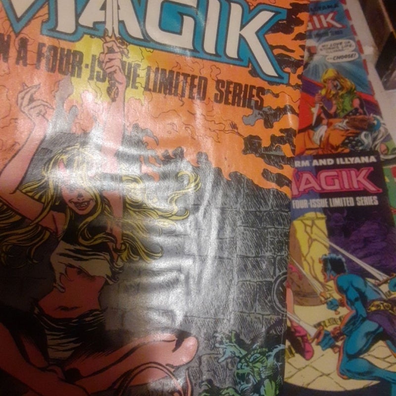 Magik 1,2,3,4 1983 Mini Series Chris Claremont ( X-Men, Storm) issues 2,4 have stained covers