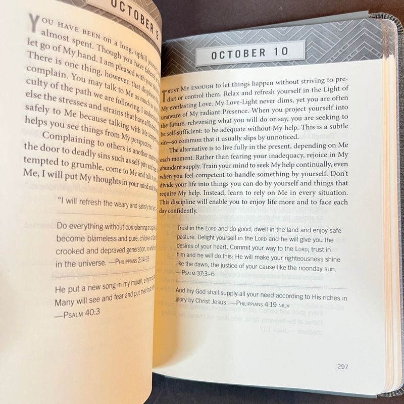 Jesus Calling, Textured Gray Leathersoft, with Full Scriptures