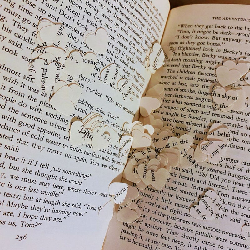 Book page confetti