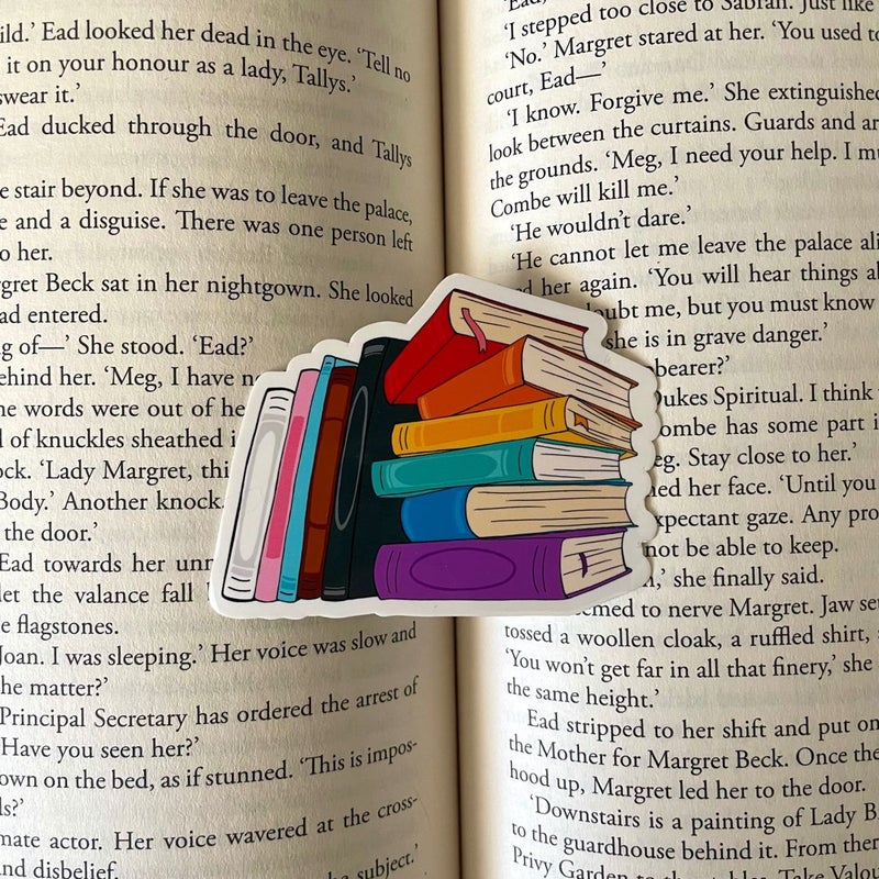 Progress Pride Bookstack Sticker