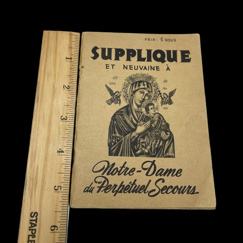 French Catholic Religious Book supplique à notre dame du perpétuel secours