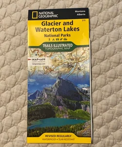 Glacier and Watertown Lakes National Parks Map