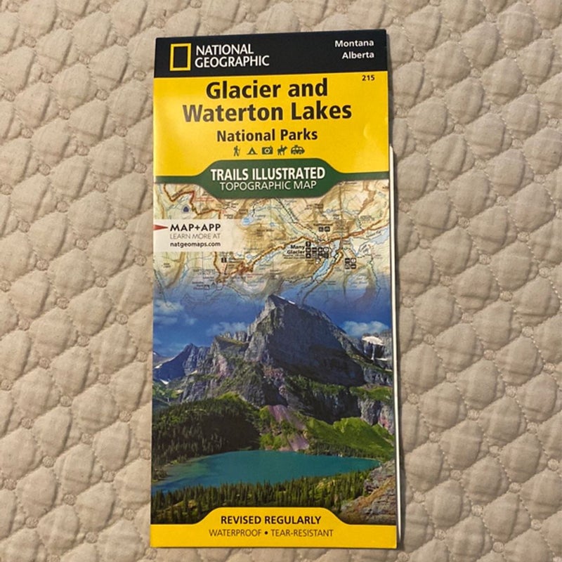 Glacier and Watertown Lakes National Parks Map