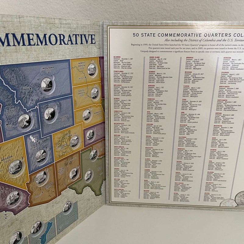 50 State Commemorative Quarters Collector’s Map