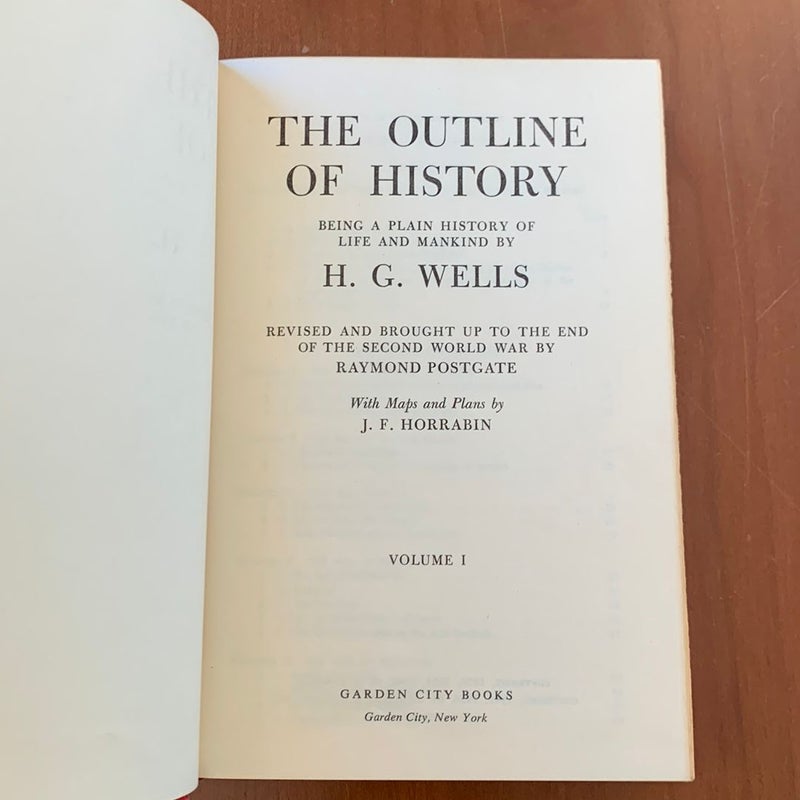 The Outline of History Vol 1 & 2 (1956 Garden City Edition)