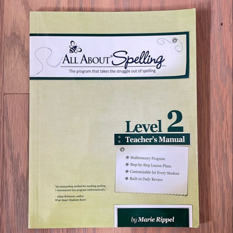 All About Spelling Level 2 Teacher’s Manual