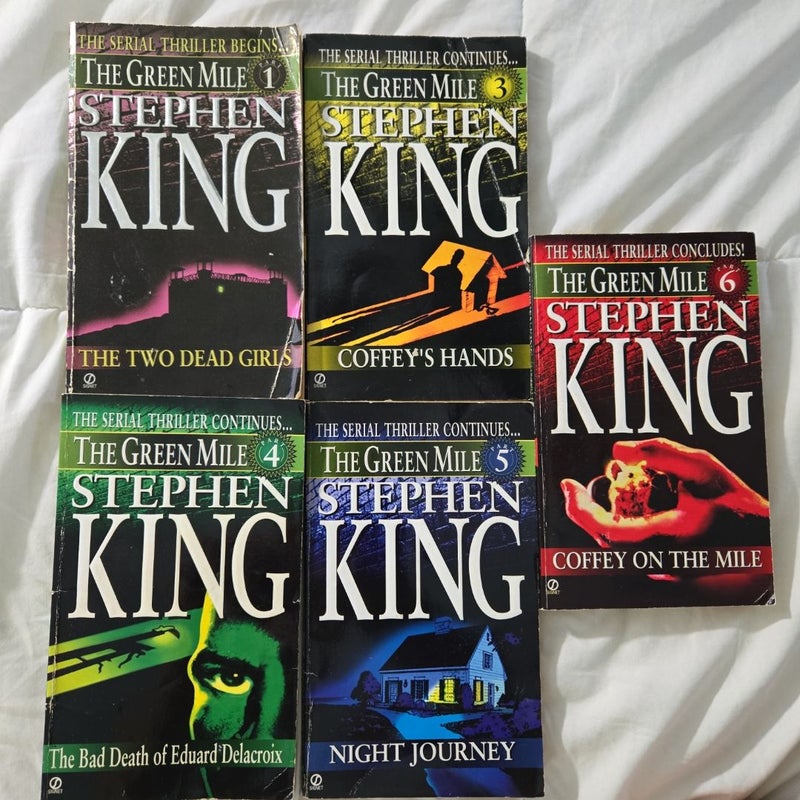 The Green Mile 1, 3, 4, 5, 6 serial thrillers lot paperback used