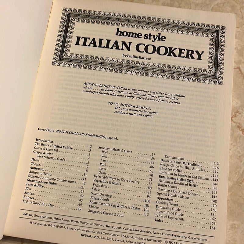 Home Style Italian Cookery 