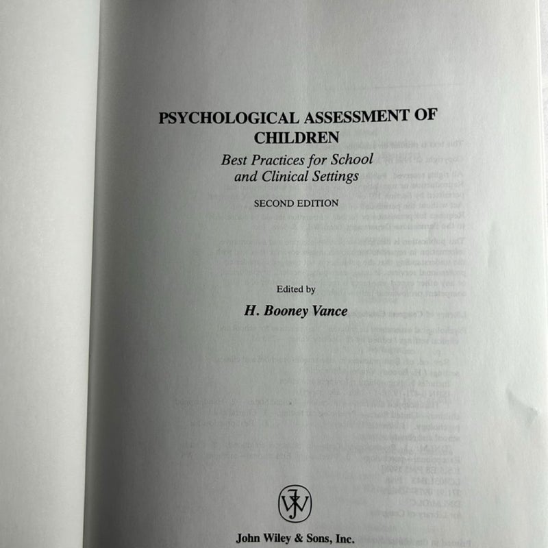 Psychological Assessment of Children