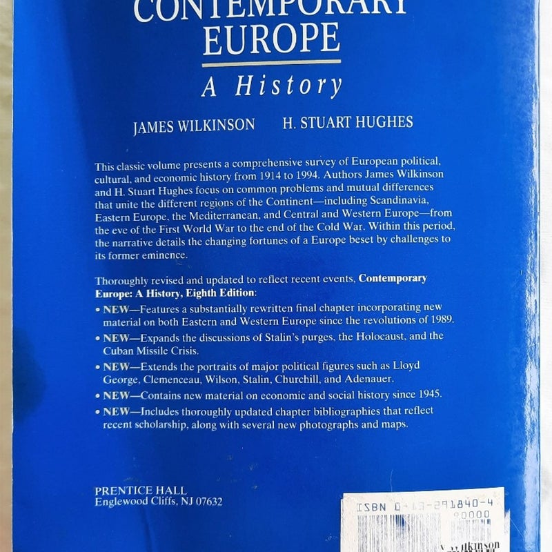 Contemporary Europe: A History 8th edition