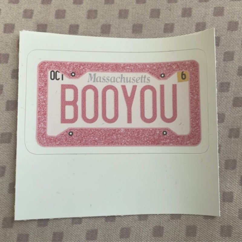 Boo you license plate sticker