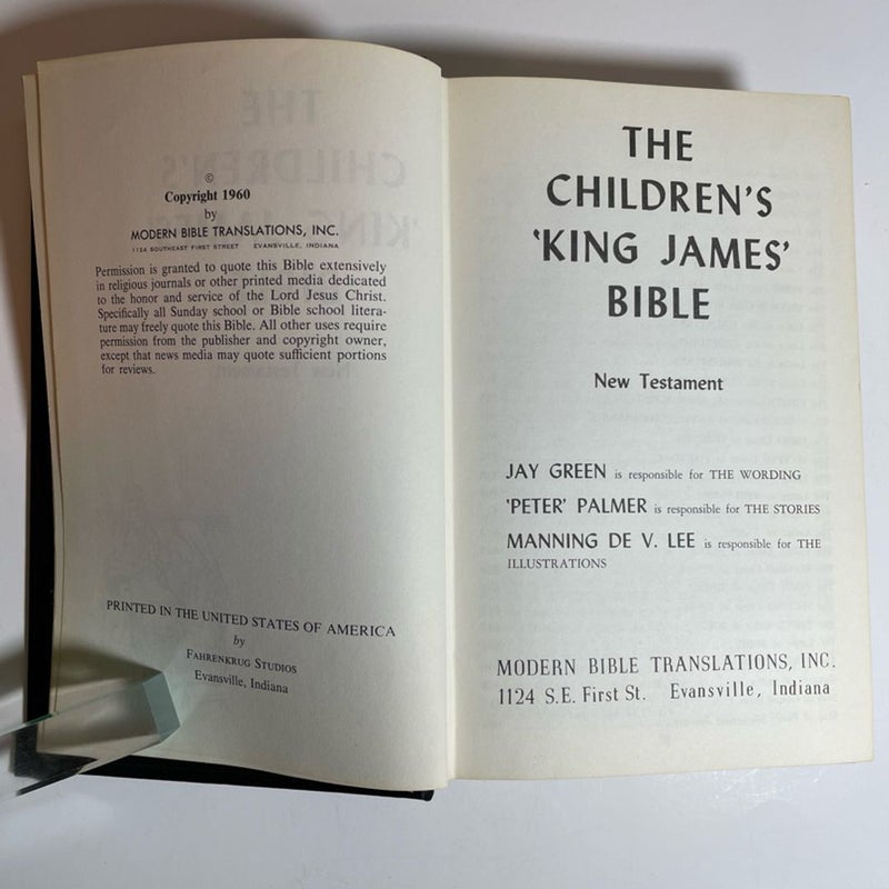 1960 The Children's  King James Bible Harper New Testament HC Book Illustrated
