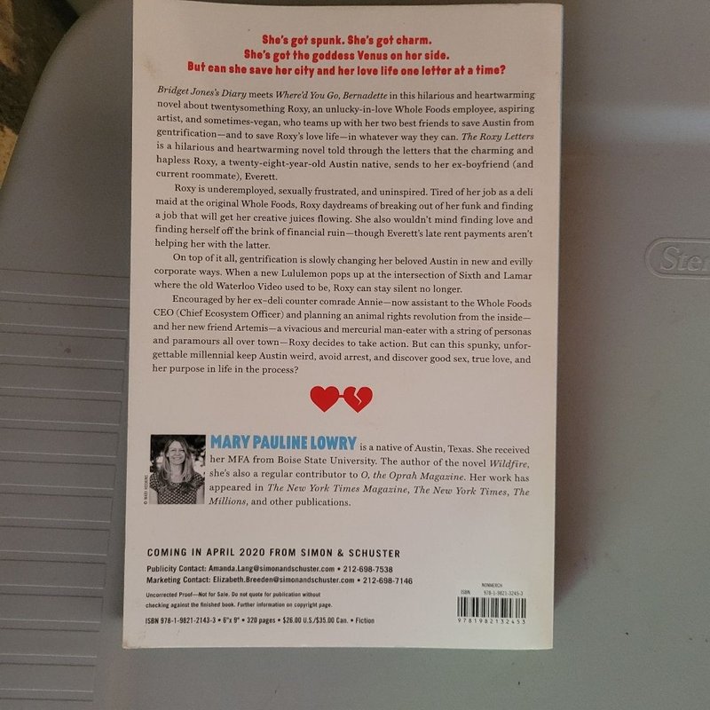 The Roxy Letters ARC Uncorrected Proof by Mary Pauline Lowry, Paperback ...