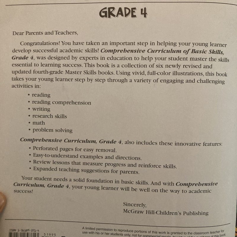 Grade 4 Comprehensive Curriculum of Basic Skills