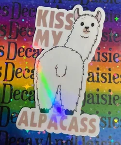 Kiss My Alpacass Alpaca Iridescent Sticker
