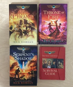 The Kane Chronicles Complete 3 Book Series Set + The Survival Guide 