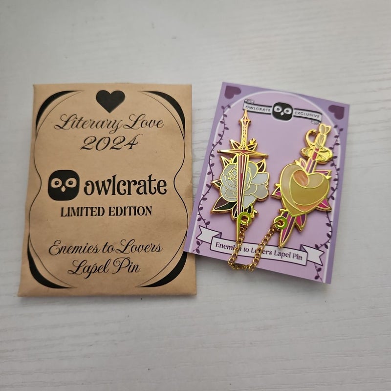 Owlcrate-Enemies to Lovers Lapel Pin