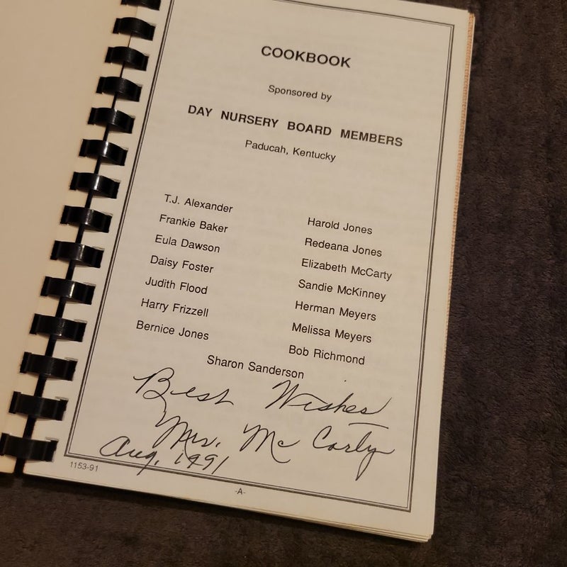 Granny McCarty's Favorite Recipes (signed)