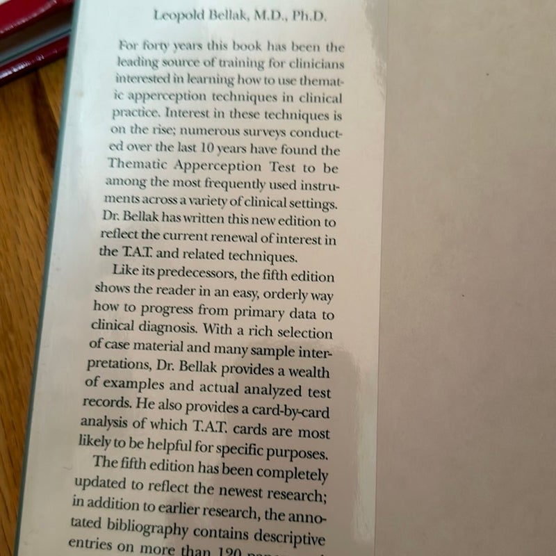 The Thematic Apperception Test, the Children's Apperception Test, and the Senior Apperception Technique in Clinical Use