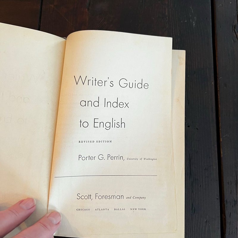 Writer’s Guide and Index to English