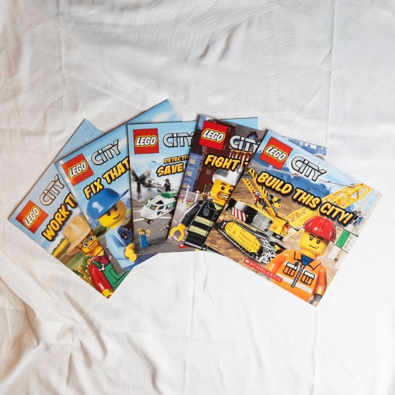 LEGO CITY Scholastic Books PB Lot of 5