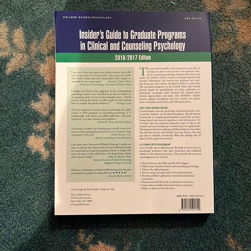 Insider's Guide to Graduate Programs in Clinical and Counseling Psychology