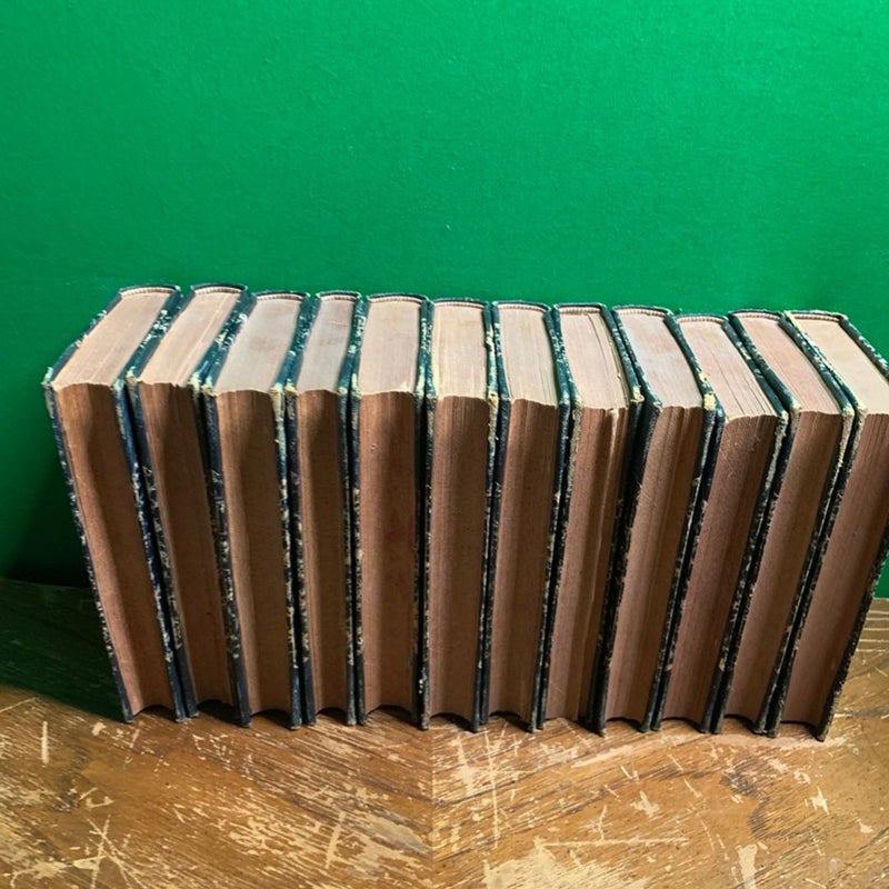 Rare Antique Set Of 12 Leather Bound Books by HONORE DE BALZAC 1895 Roberts Bro