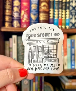 Into the Bookstore I Go sticker