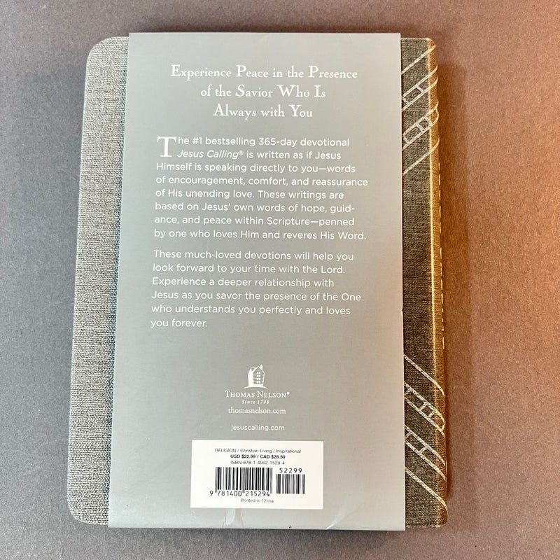 Jesus Calling, Textured Gray Leathersoft, with Full Scriptures