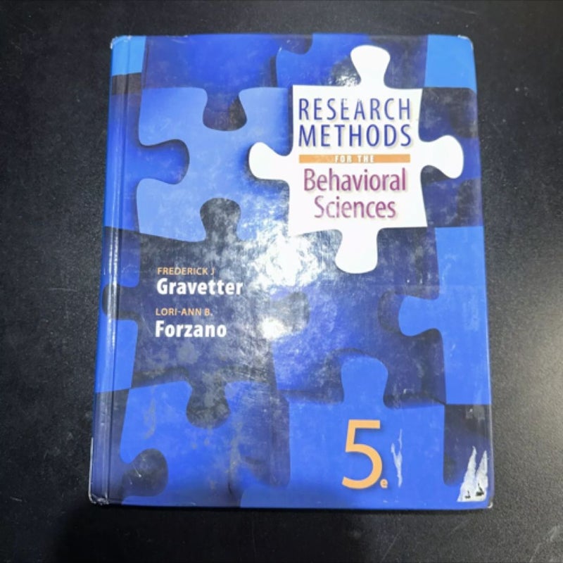 Research Methods for the Behavioral Sciences