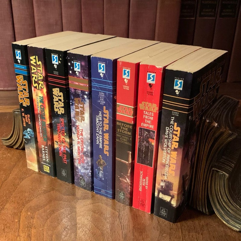 Star Wars 8 Book Collection: Slave Ship, The Cestus Deception, Spectre of the Past, The Crystal Star, Heir to the Empire, Before the Storm, Tales from the Empire, The Courtship of Princess Leia