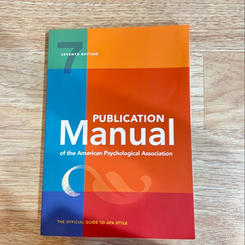 Publication Manual of the American Psychological Association