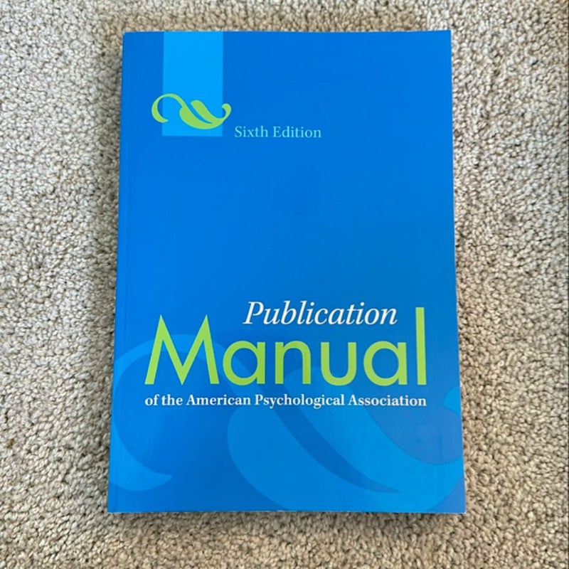 Publication Manual of the American Psychological Association