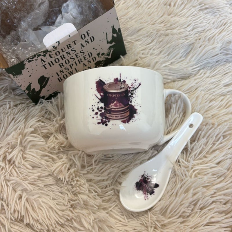 A court of thorns and Roses Bowl and Spoon Set