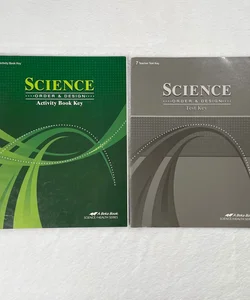 A Beka Book Science 7 Order and Design Test Key & Activity Book Key Set Of 2